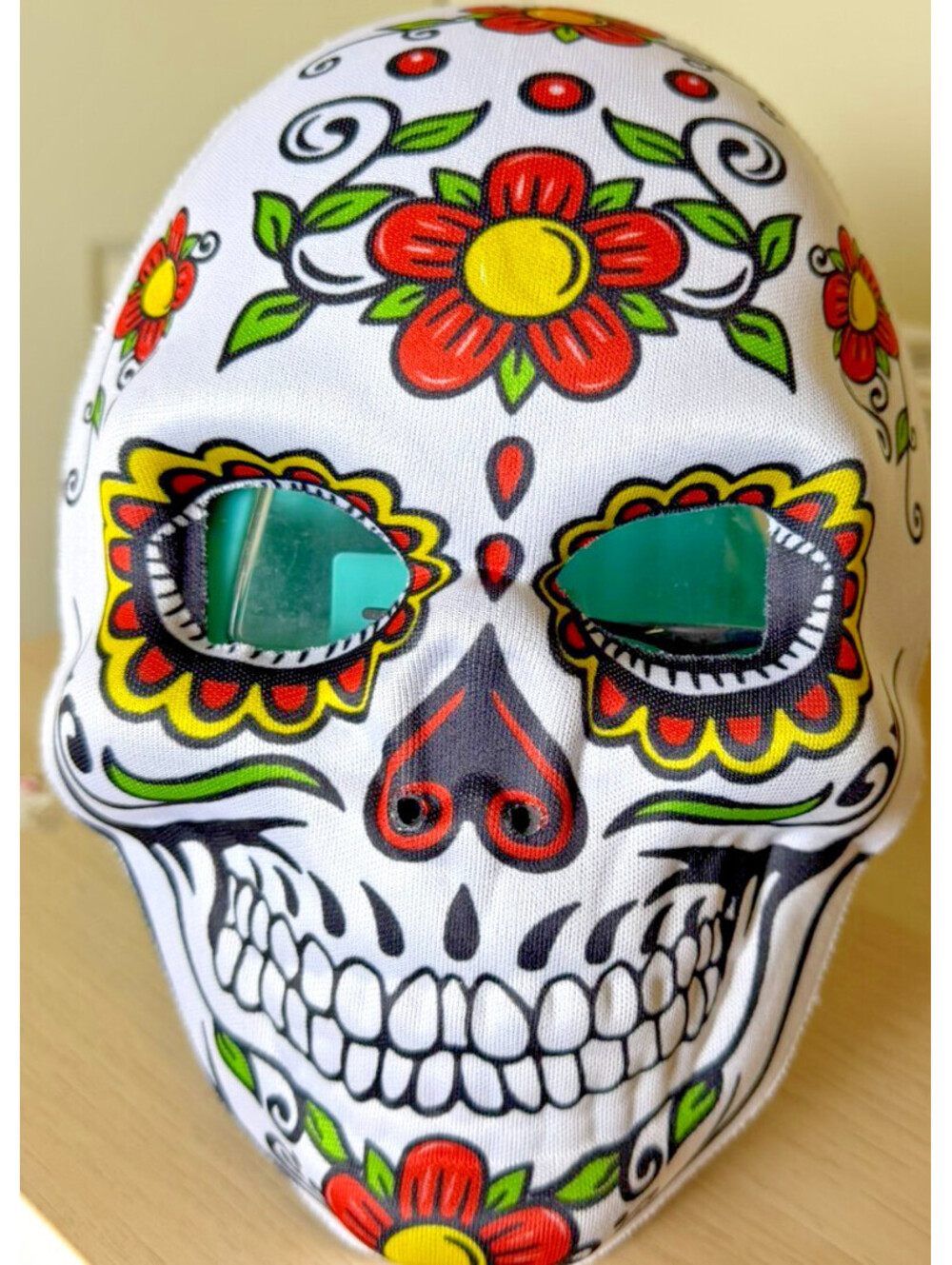 Day Of The Dead Sugar Skull Mask Fabric Floral Calavera Halloween Costume Adult
